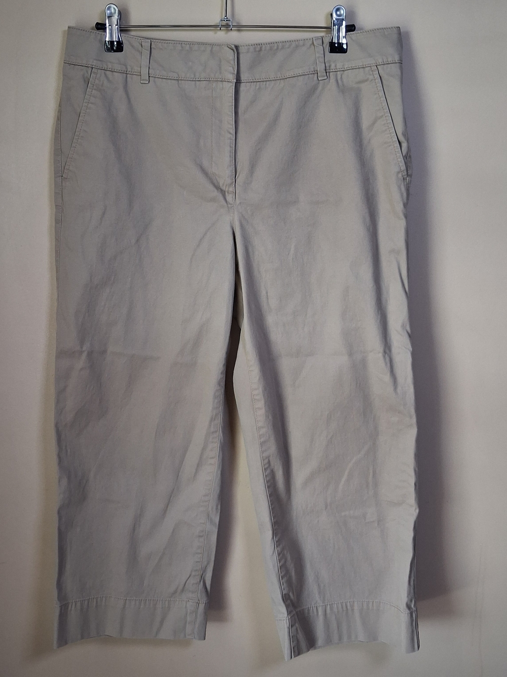 Talbots Women’s Wide Leg Crop Pants; Khaki; Size 8